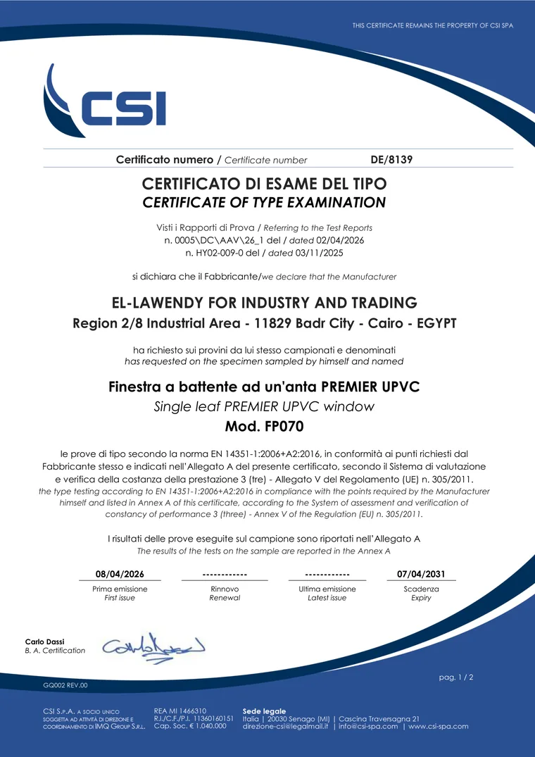 CE - Type Examination DE/8139