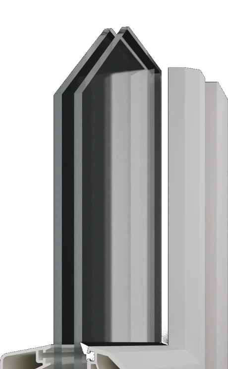 Real double-glazing unit sectioned in the Frankfort 70 bead