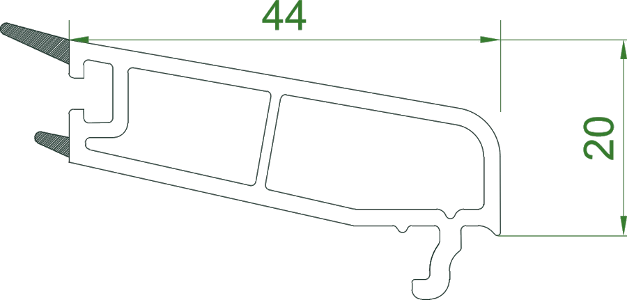 Glazing Bead Casement 44 mm Frankfort — 2D drawing