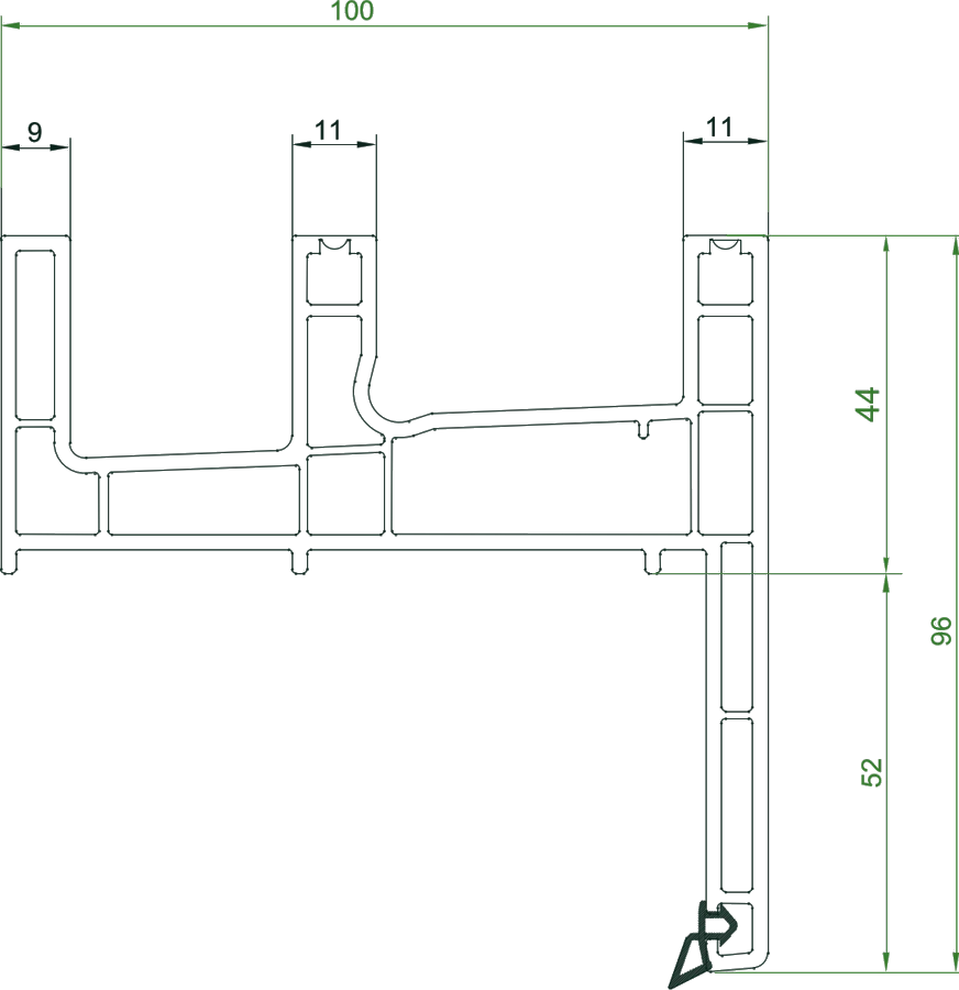 Two Rail Frame With Screen Rail Sliding With-Overlap Seti