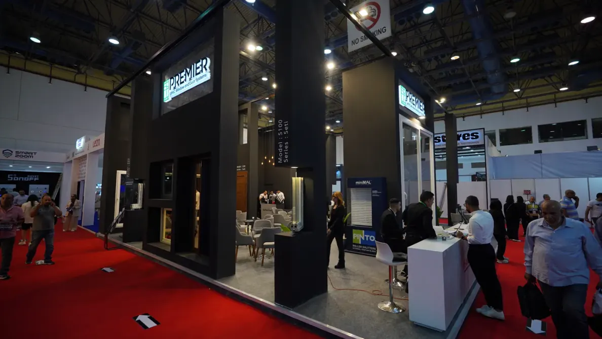 Premier's illuminated multi-bay booth at Homex 2025
